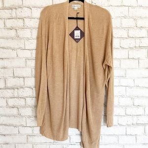 Ava and Viv tan open front cardigan size 2x